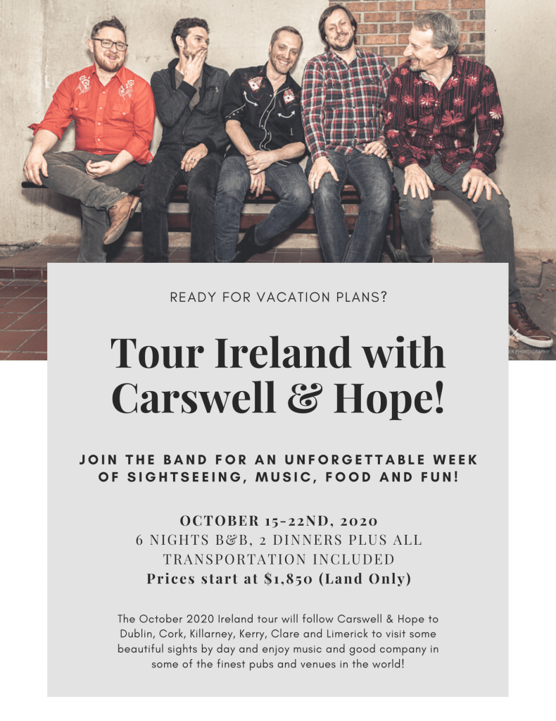 Flyer for the Ireland 2020 tour